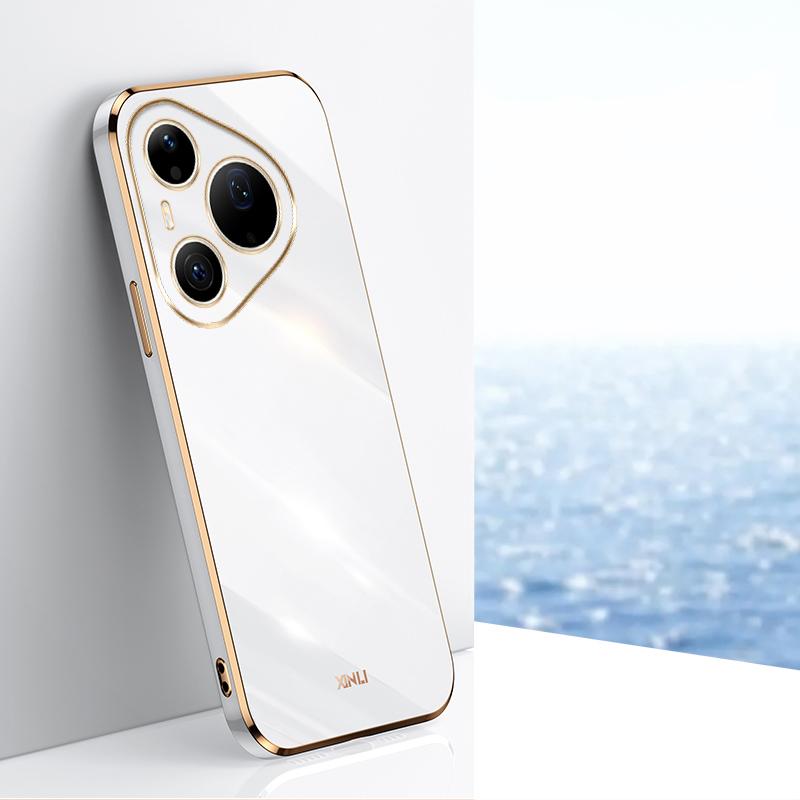 For Huawei Pura 90 Pro Max 5G XINLI Straight Edge 6D Electroplate TPU Phone Case(White) - Shopkiz.com