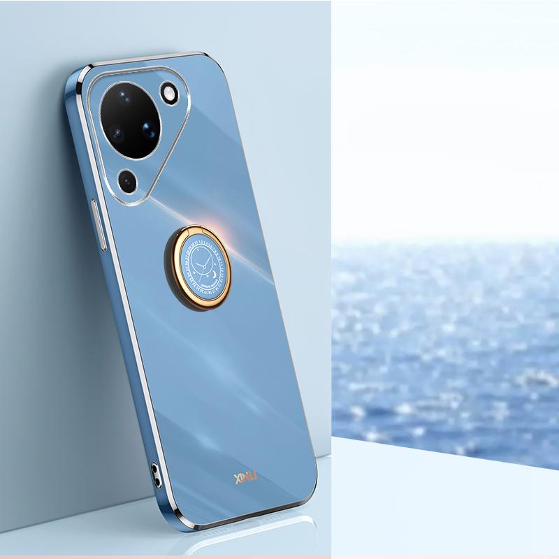 For Huawei Pura 90 5G XINLI Straight Edge 6D Electroplate TPU Phone Case with Ring Holder(Celestial Blue) - Shopkiz.com