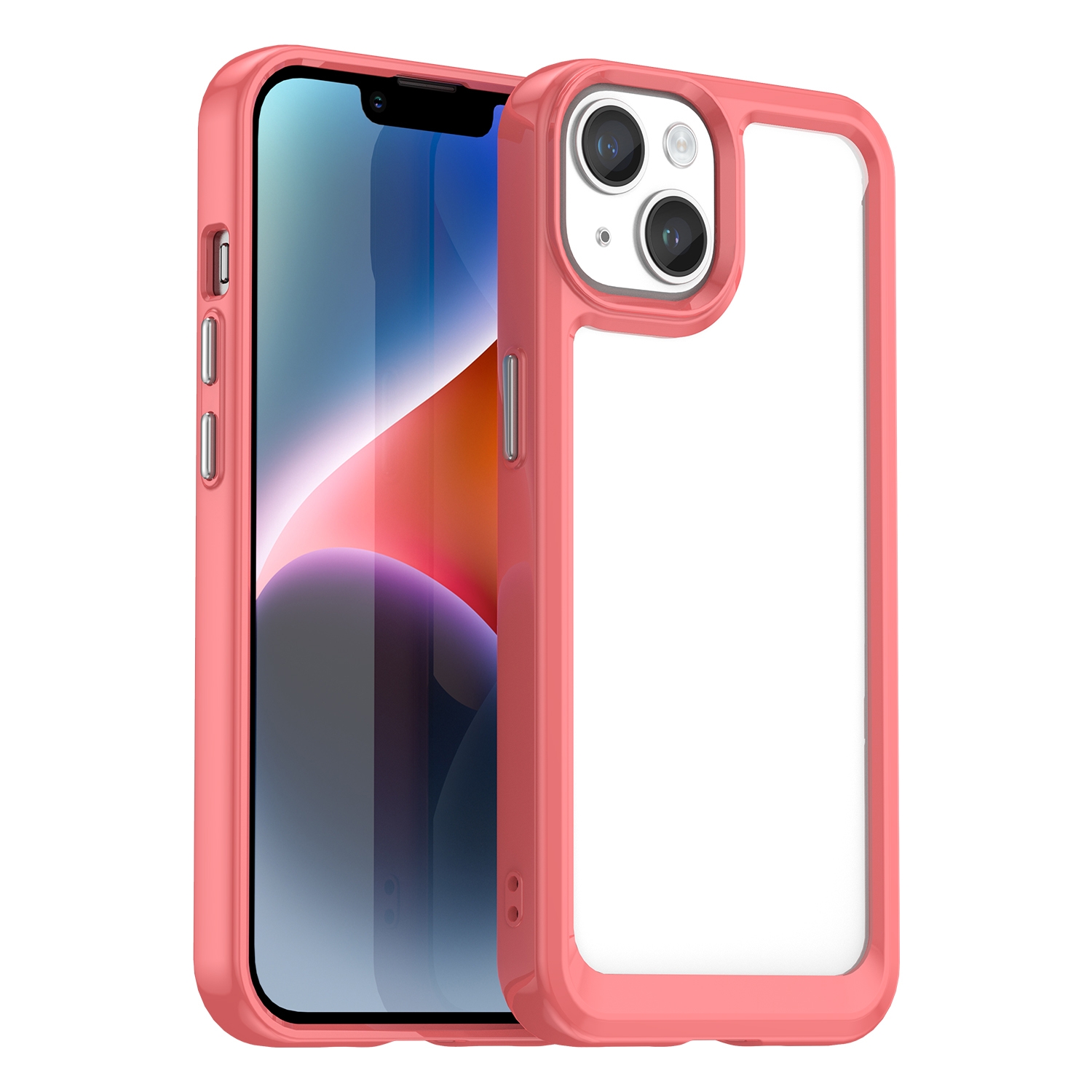 For iPhone 15 Plus Colorful Series Acrylic + TPU Phone Case(Red) - Shopkiz.com