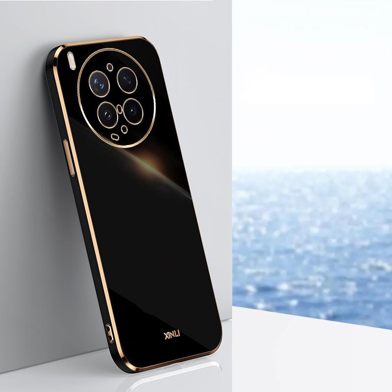 For vivo X300 Ultra XINLI Straight Edge 6D Electroplate TPU Phone Case(Black) - Shopkiz.com