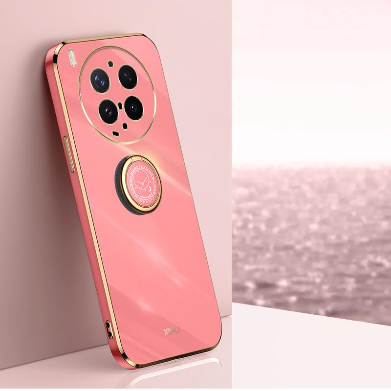 For vivo X300 Ultra XINLI Straight Edge 6D Electroplate TPU Phone Case with Ring Holder(Hawthorn Red) - Shopkiz.com