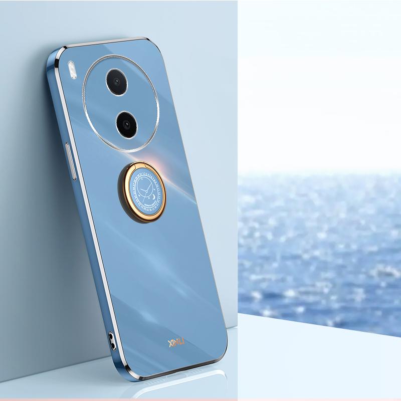 For vivo Y600 Pro 5G XINLI Straight Edge 6D Electroplate TPU Phone Case with Ring Holder(Celestial Blue) - Shopkiz.com