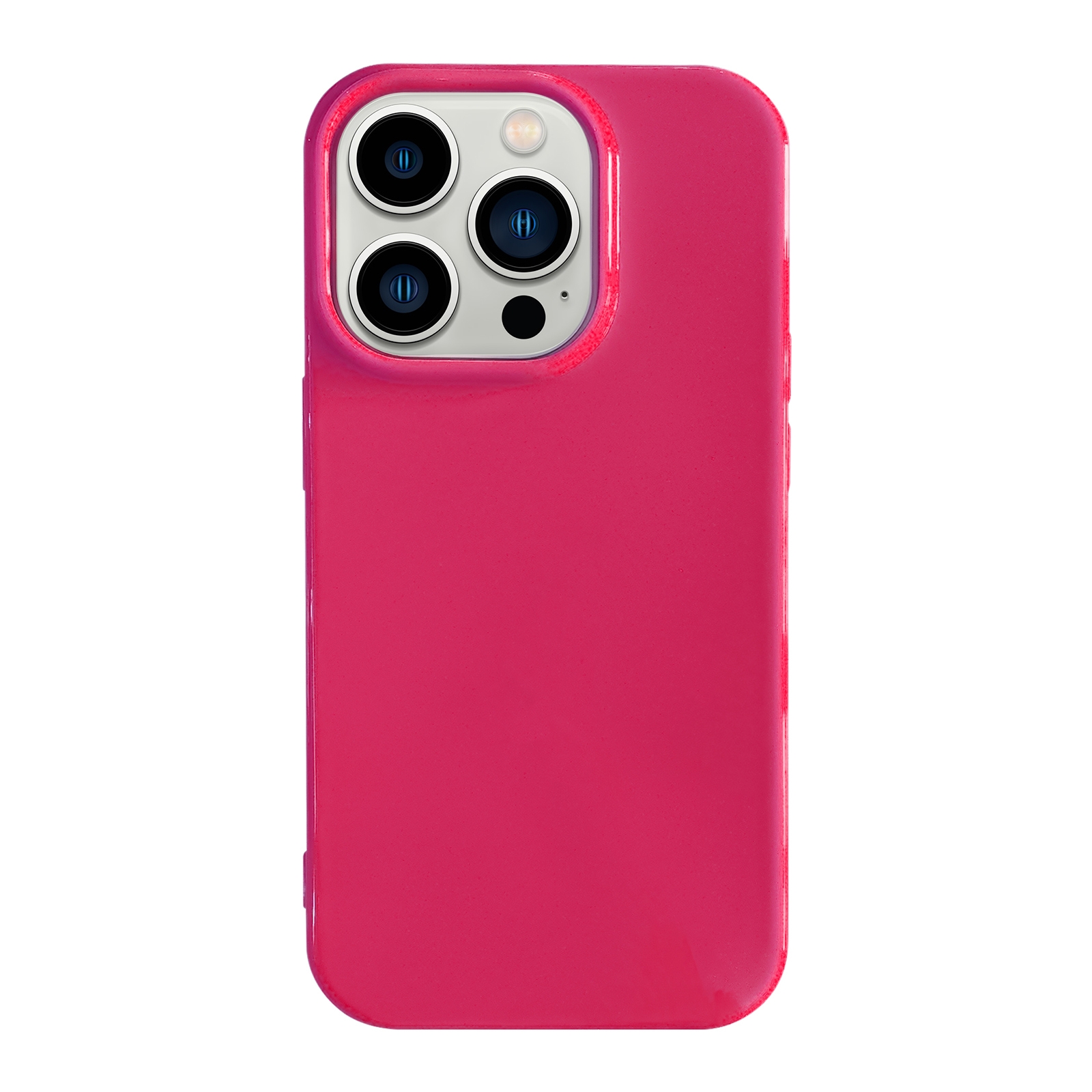 For iPhone 13 Pro Shockproof Solid Color TPU Phone Case(Rose Red) - Shopkiz.com