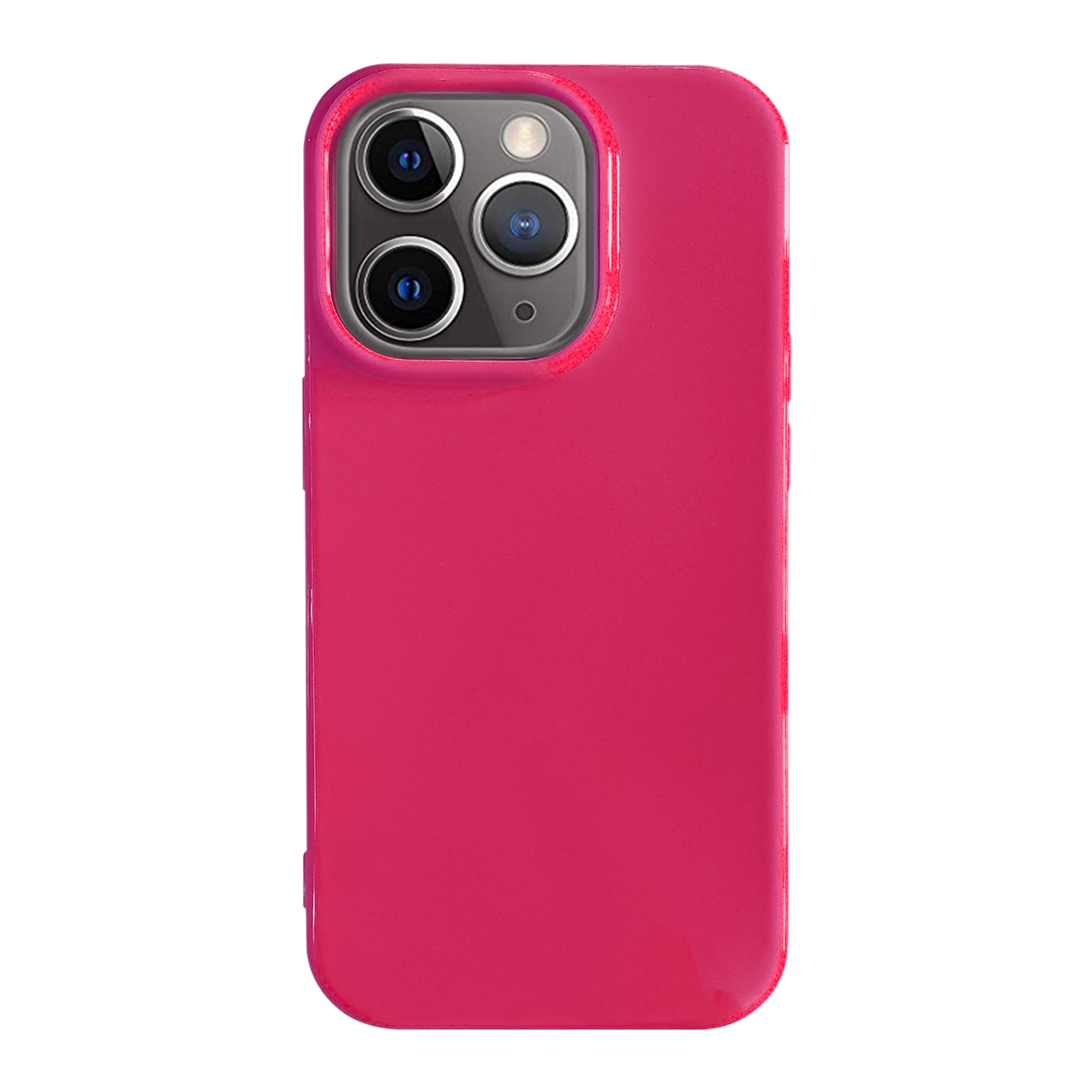 For iPhone 11 Pro Max Shockproof Solid Color TPU Phone Case(Rose Red) - Shopkiz.com