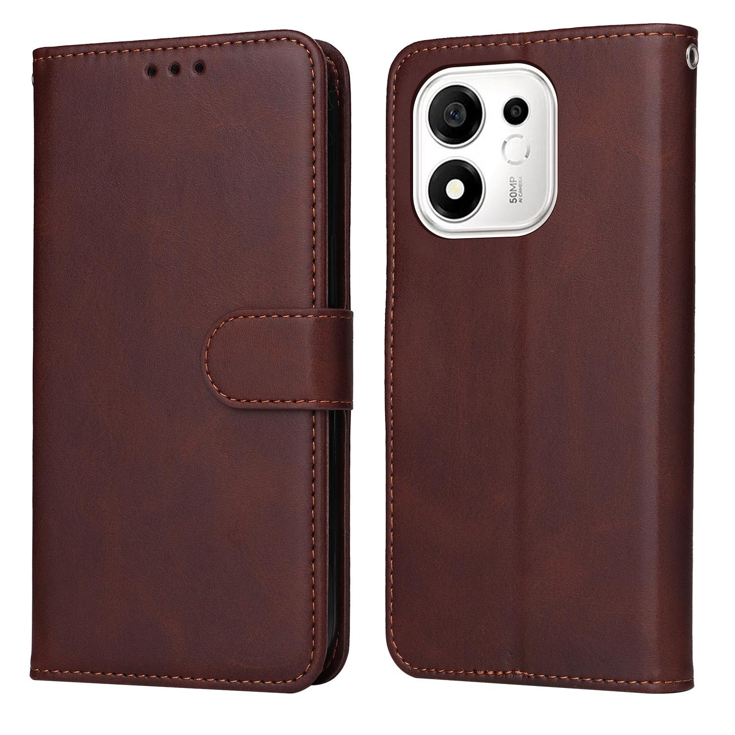 For Honor 600 Smart 5G Classic Calf Texture Flip Leather Phone Case(Brown) - Shopkiz.com