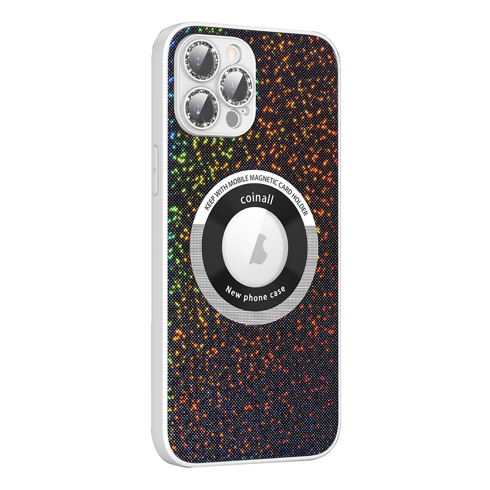 For iPhone 13 Colorful Glitter Magnetic Magsafe TPU + PC Phone Case(Black) - Shopkiz.com