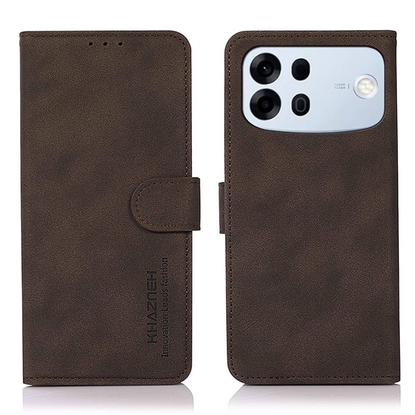 For OPPO A7 Pro Max 5G KHAZNEH Matte Texture Leather Phone Case(Brown) - Shopkiz.com