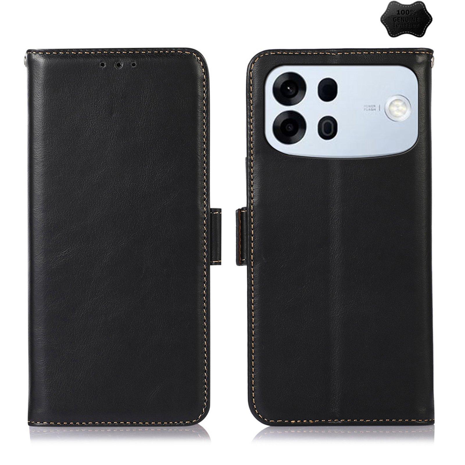 For OPPO A7 Pro Max 5G Crazy Horse Top Layer Cowhide Leather Phone Case(Black) - Shopkiz.com