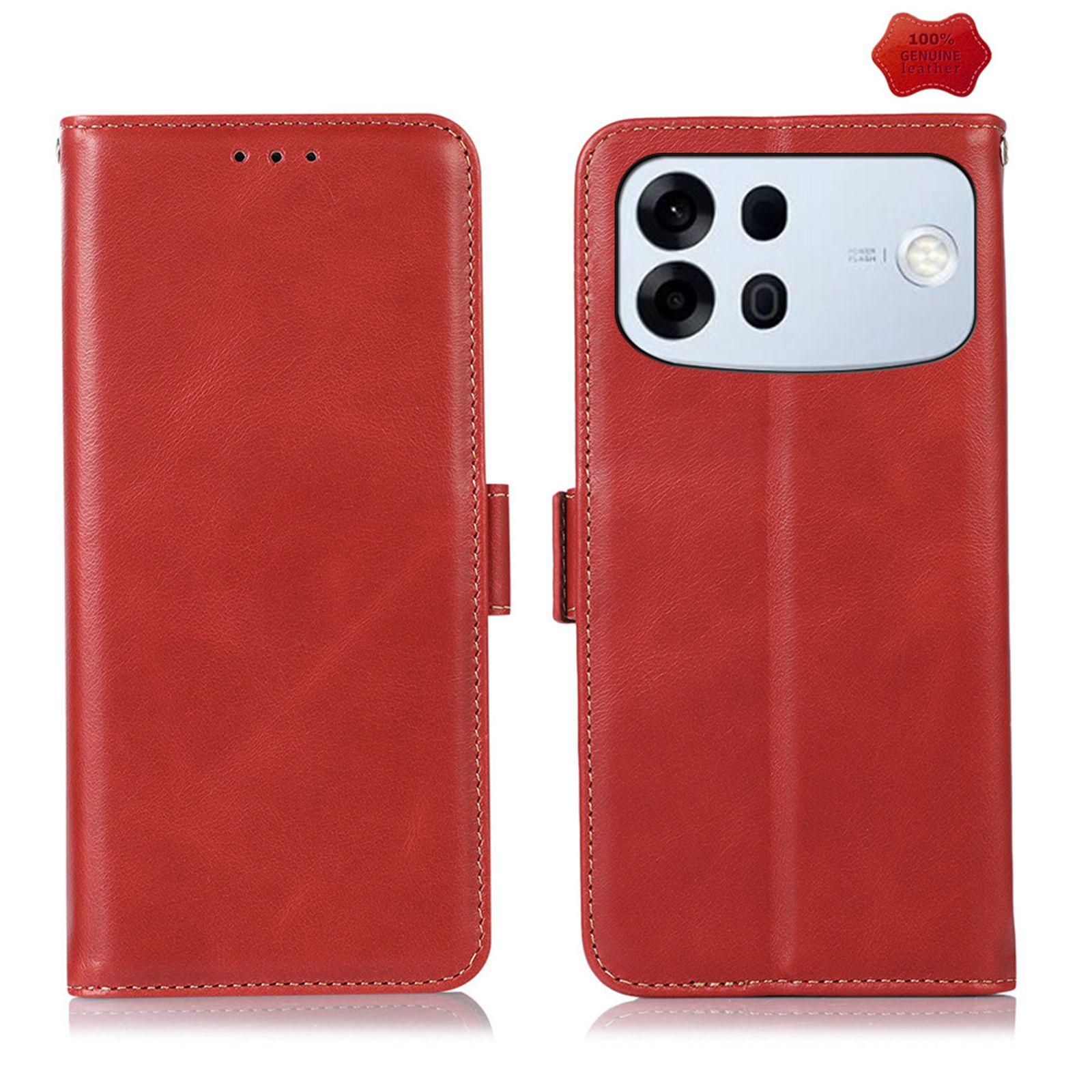 For OPPO A7 Pro Max 5G Crazy Horse Top Layer Cowhide Leather Phone Case(Red) - Shopkiz.com