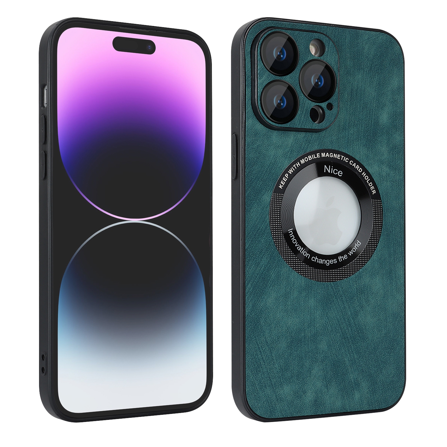 For iPhone 11 Pro Max Skin Feel Leather MagSafe Magnetic Phone Case(Green) - Shopkiz.com