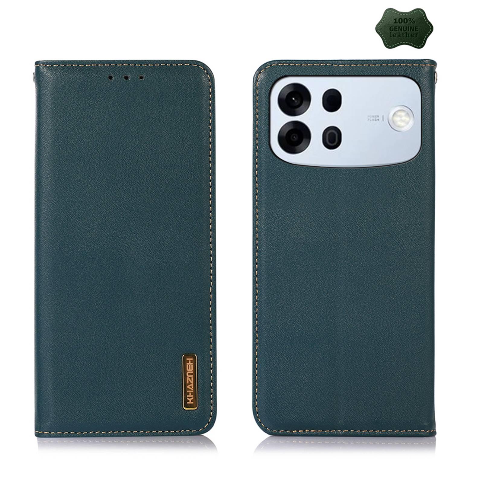 For OPPO A7 Pro Max 5G KHAZNEH Nappa Top Layer Cowhide Leather Phone Case(Green) - Shopkiz.com
