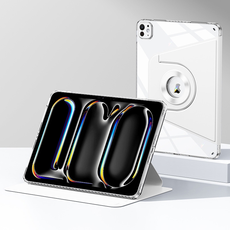 For iPad Pro 13 2025 / 2024 Magnetic Split Leather Smart Tablet Case(White) - Shopkiz.com