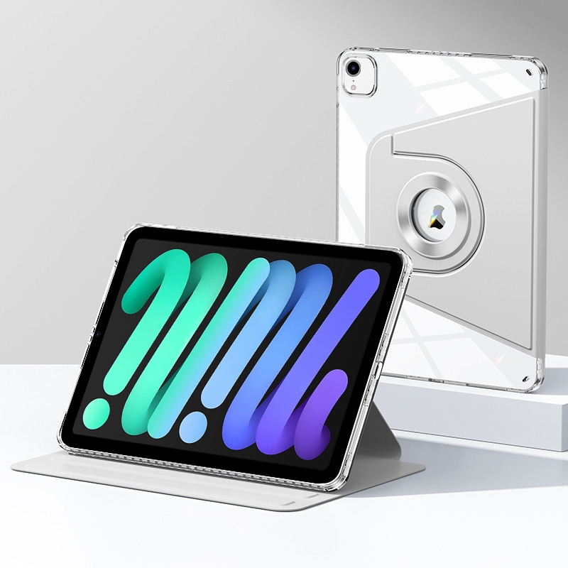 For iPad mini 6 / mini 2024 Magnetic Split Leather Smart Tablet Case(Grey) - Shopkiz.com