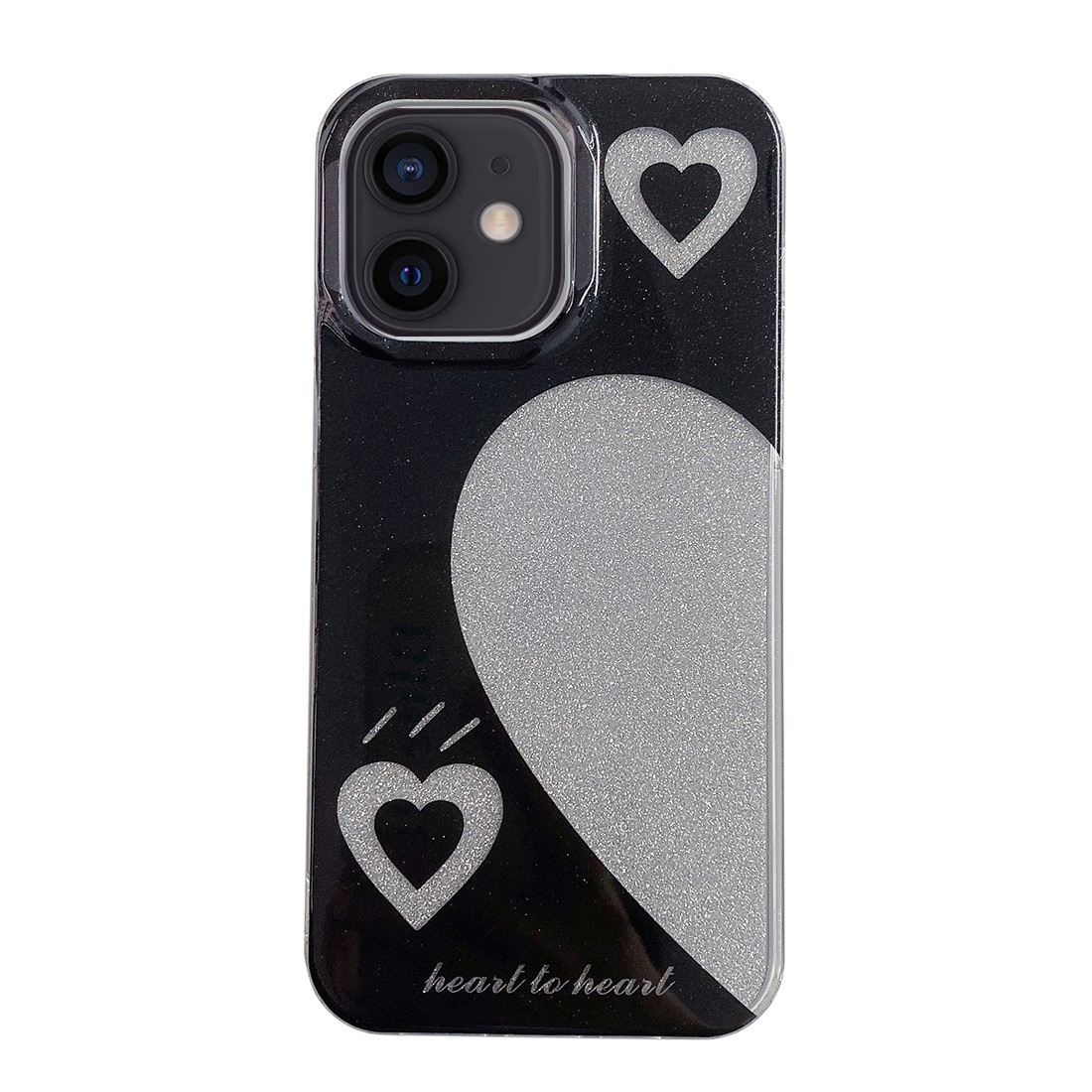For iPhone 12 PC + TPU Dual-side Laminating IMD Phone Case(Black) - Shopkiz.com