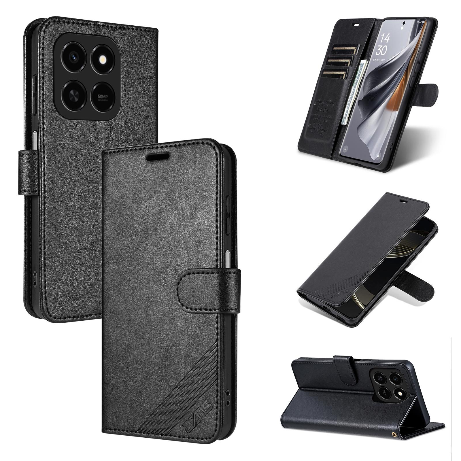 For Honor 400 Smart / X7d 4G AZNS Sheepskin Texture Flip Leather Phone Case(Black) - Shopkiz.com