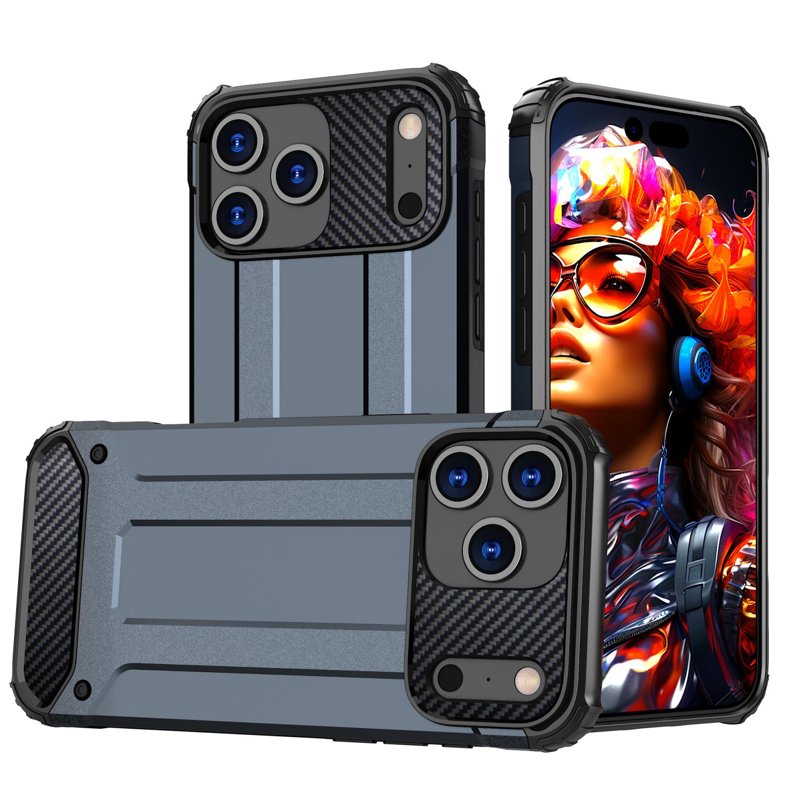 For iPhone 17 Pro Magic Armor TPU Phone Case(Navy Blue) - Shopkiz.com