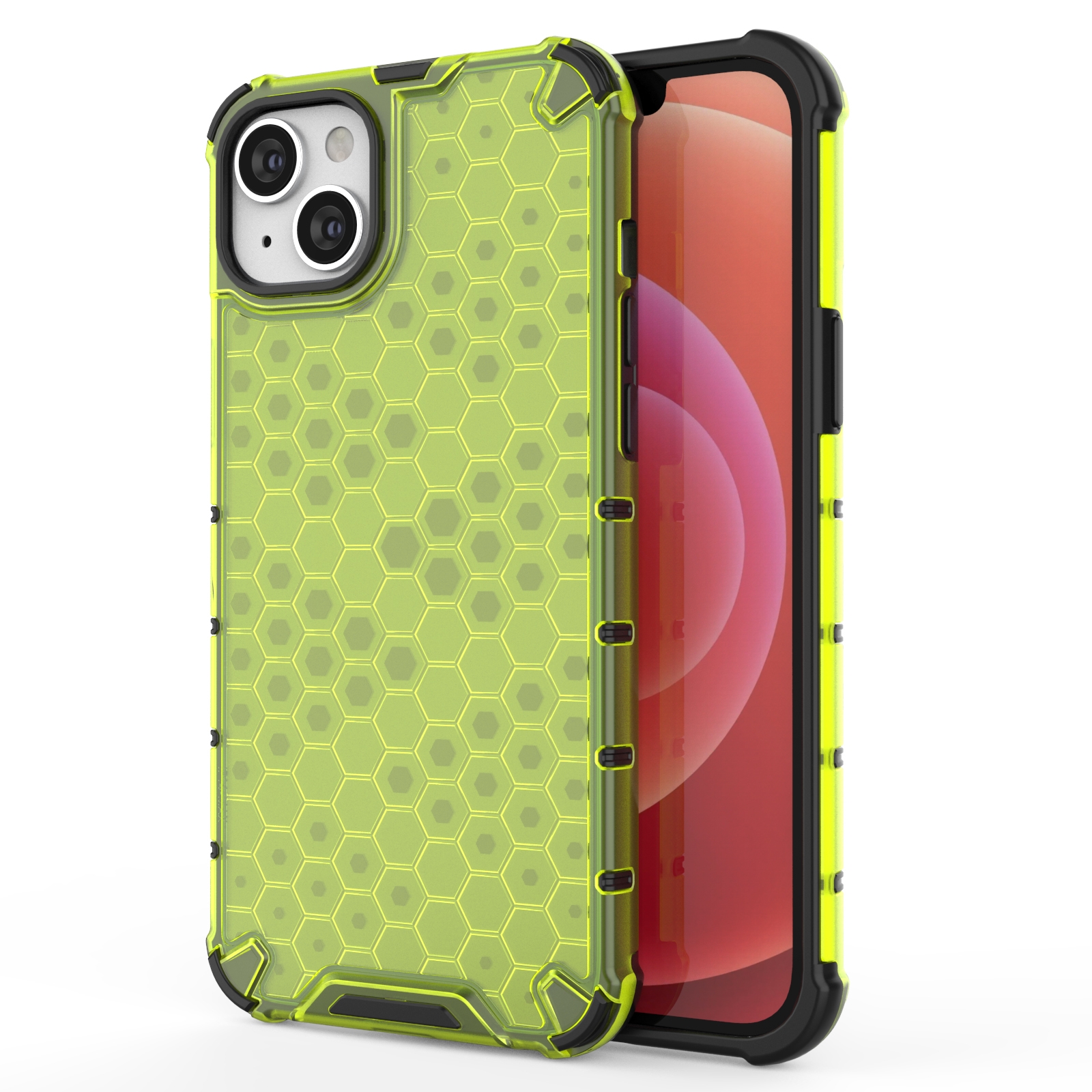 For iPhone 15 Plus Honeycomb Phone Case(Green) - Shopkiz.com