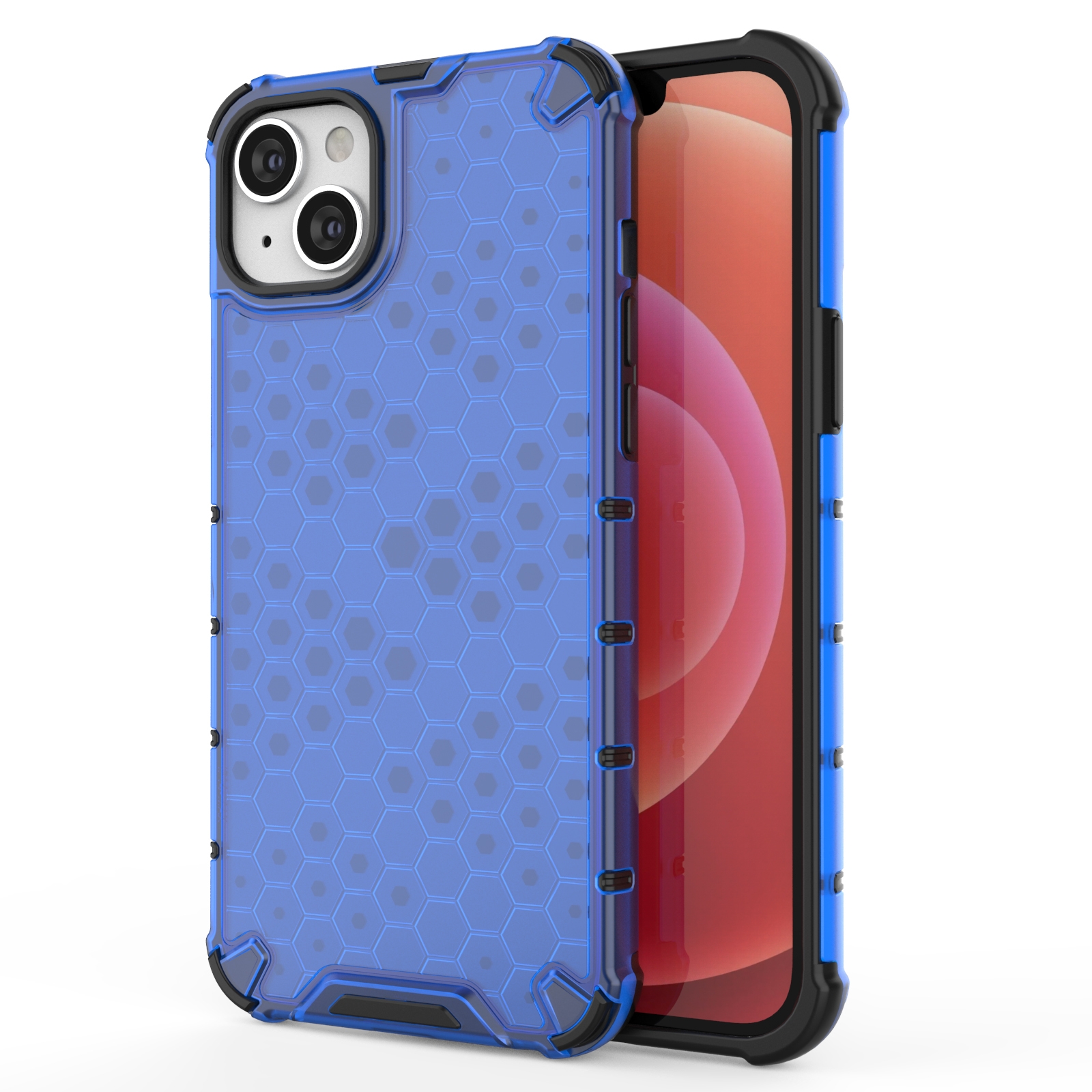 For iPhone 15 Honeycomb Phone Case(Blue) - Shopkiz.com
