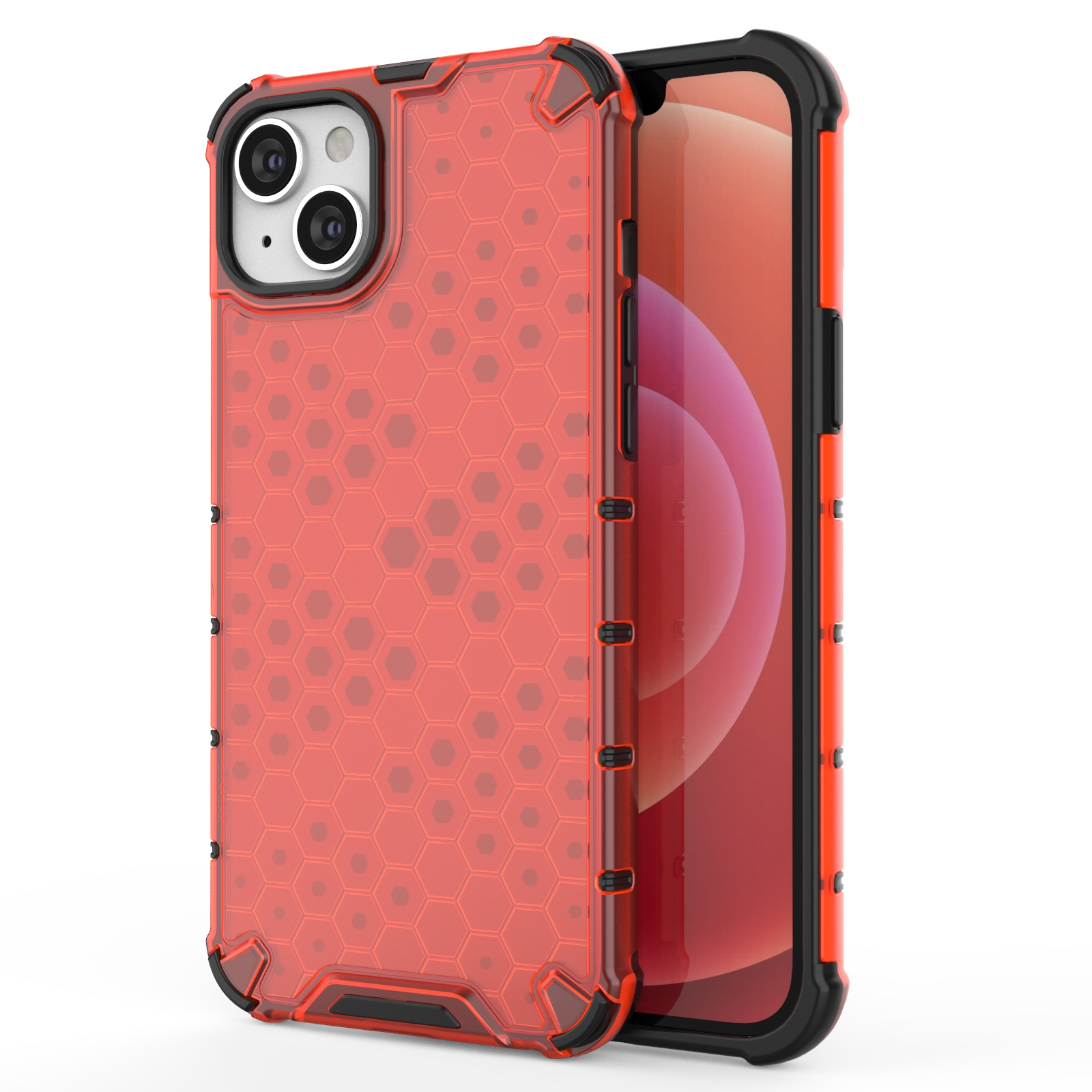 For iPhone 15 Honeycomb Phone Case(Red) - Shopkiz.com