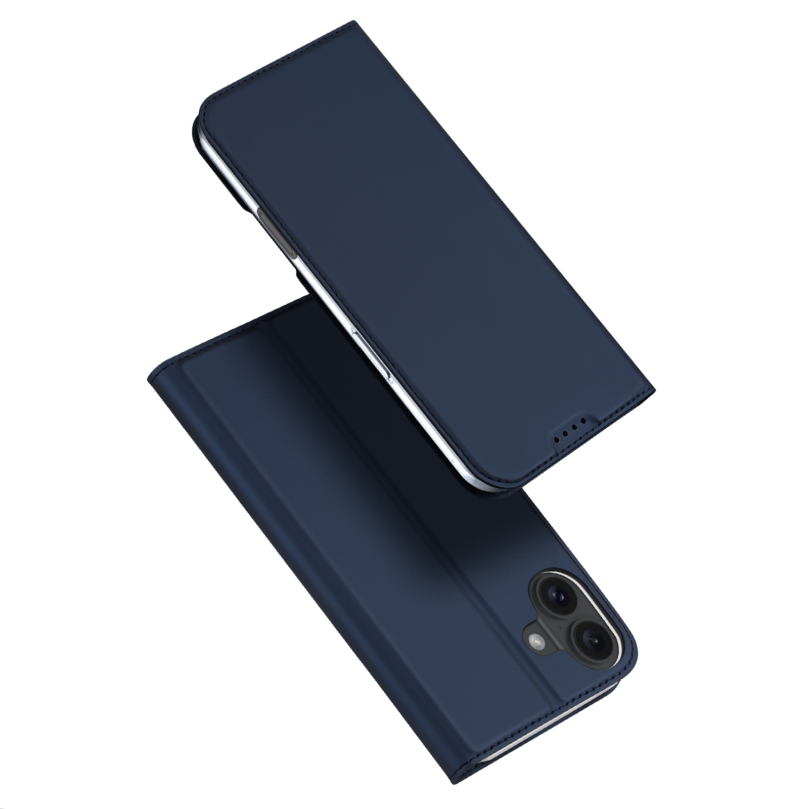 For iPhone 16 Plus DUX DUCIS Skin Pro Series Flip Leather Phone Case(Blue) - Shopkiz.com