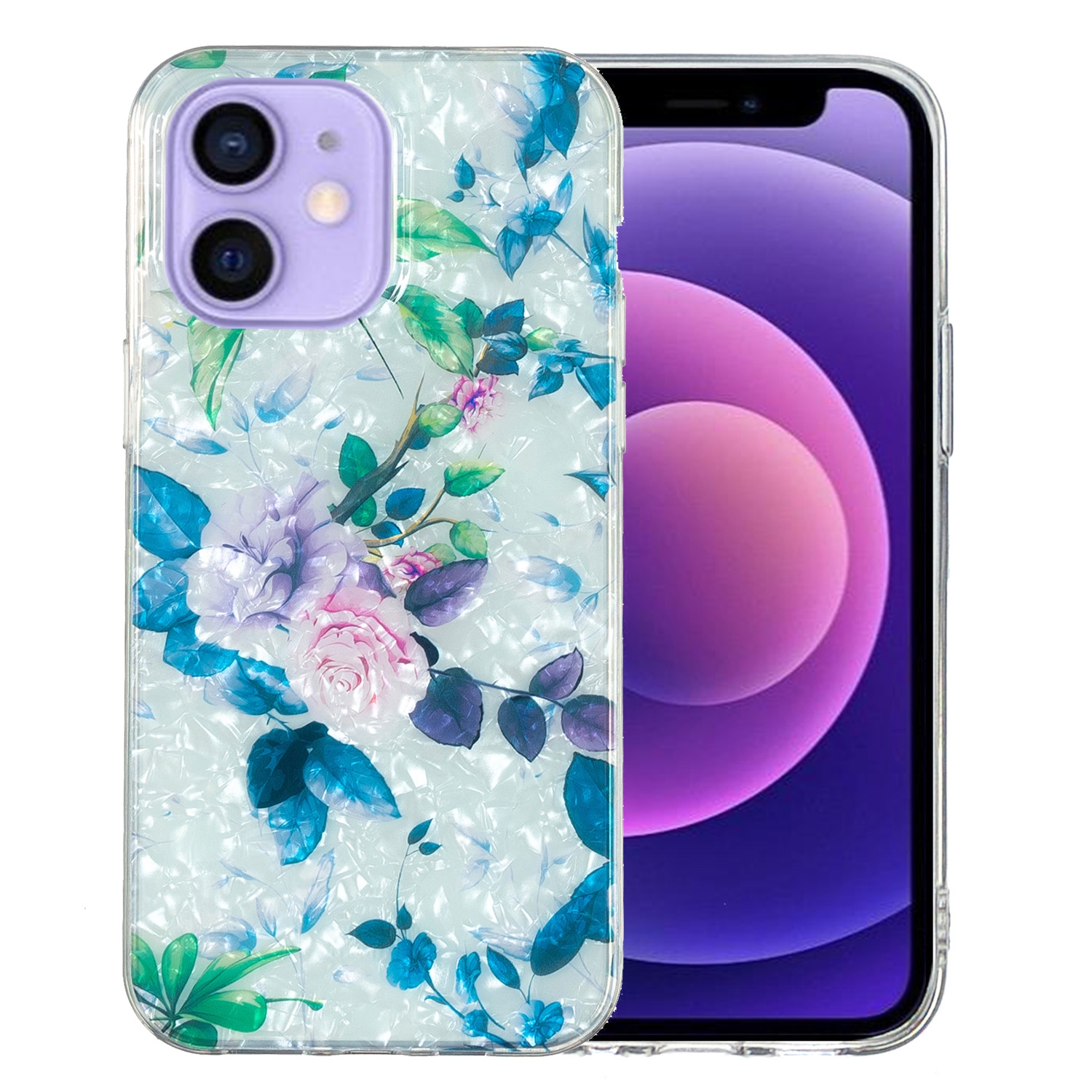 For iPhone 12 IMD Shell Pattern TPU Phone Case(Rose) - Shopkiz.com