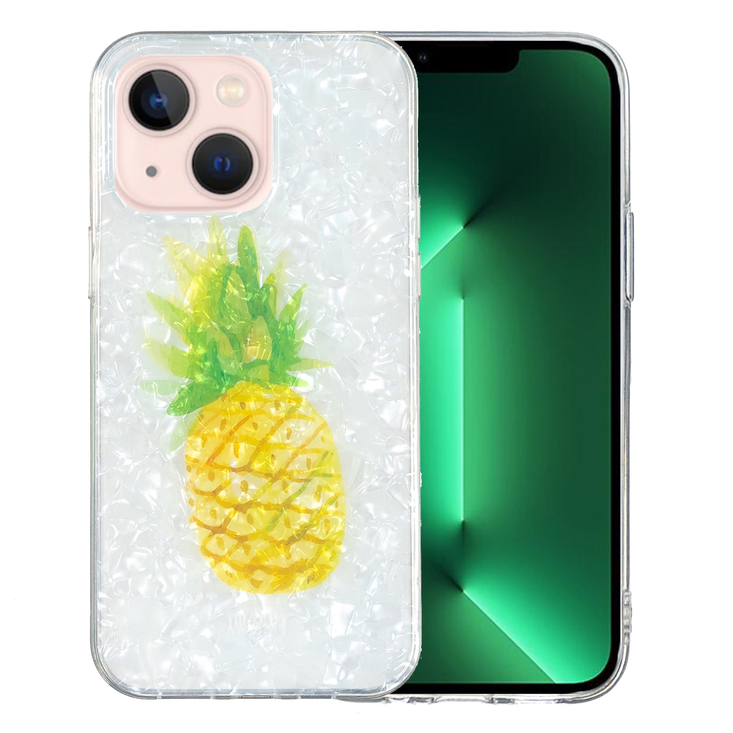 For iPhone 15 IMD Shell Pattern TPU Phone Case(Pineapple) - Shopkiz.com