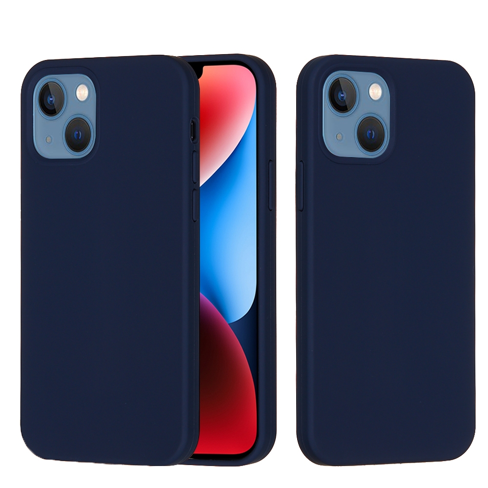 For iPhone 15 Plus Solid Color Silicone Phone Case(Midnight Blue) - Shopkiz.com