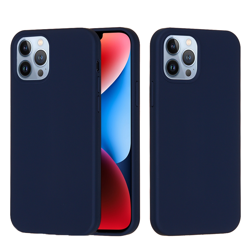 For iPhone 15 Pro Solid Color Silicone Phone Case(Midnight Blue) - Shopkiz.com
