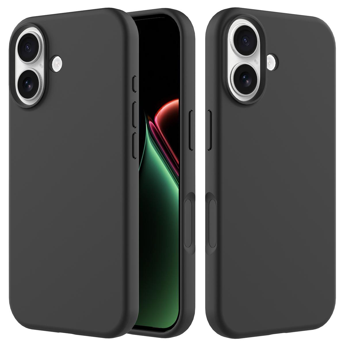 For iPhone 17 Solid Color Silicone Phone Case(Black) - Shopkiz.com