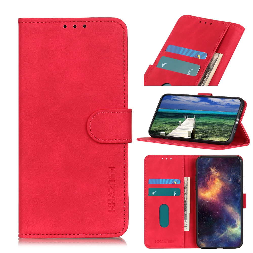 For iPhone 15 Pro KHAZNEH Retro Texture Leather Phone Case(Red) - Shopkiz.com