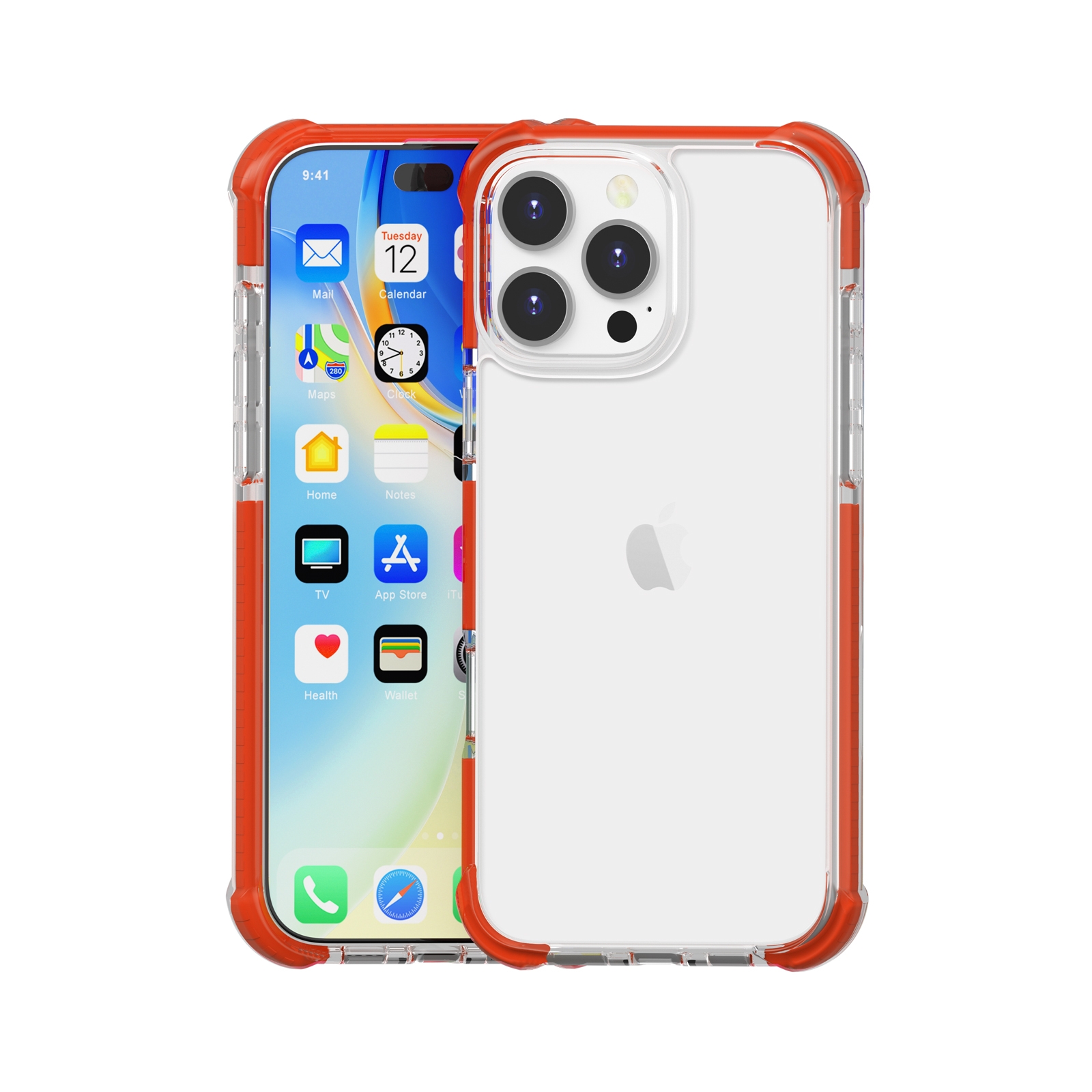 For iPhone 16 Pro Four-corner Shockproof TPU Hybrid Acrylic Phone Case(Red) - Shopkiz.com