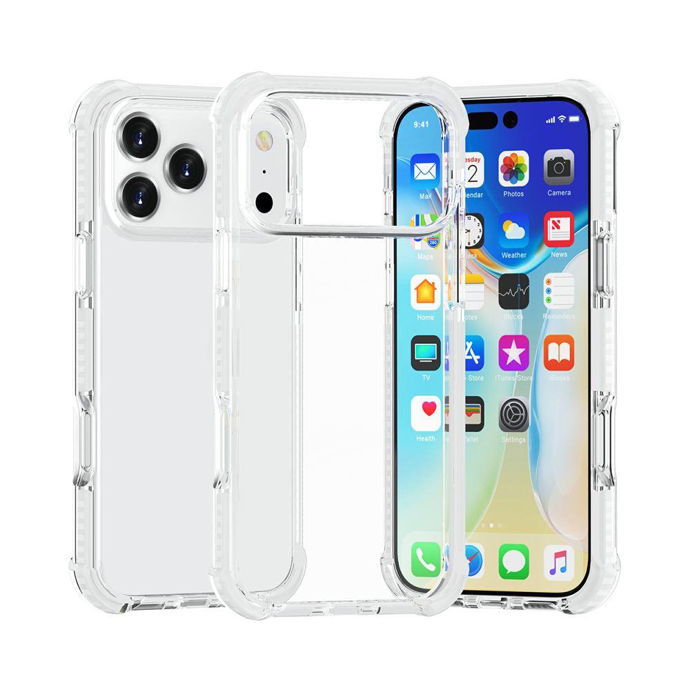 For iPhone 18 Pro Max / 17 Pro Max Four-corner Shockproof TPU Hybrid Acrylic Phone Case(Transparent) - Shopkiz.com