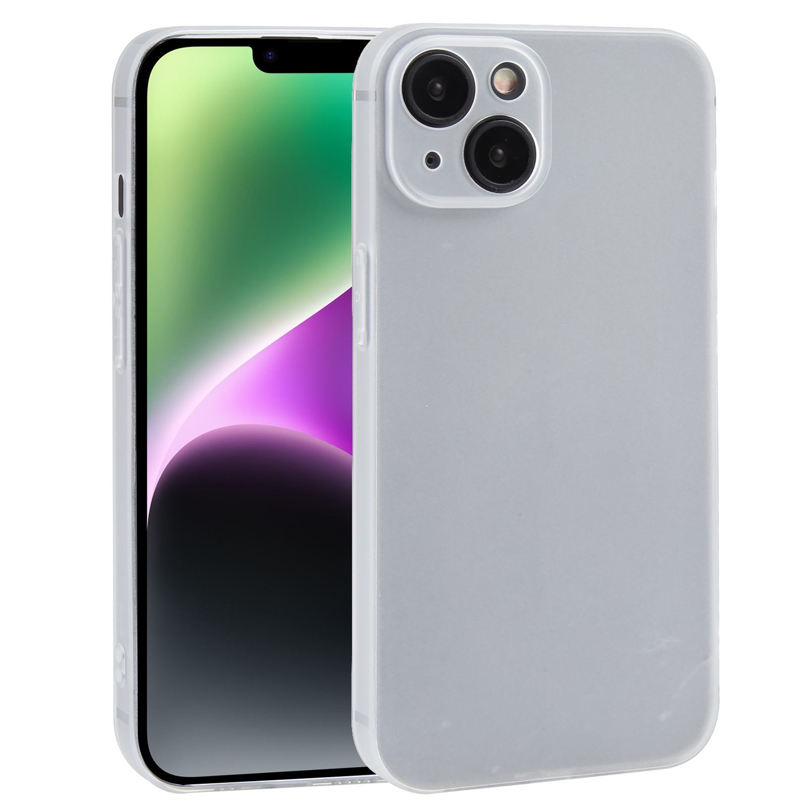 For iPhone 14 Frosted Solid Color TPU Phone Case(Translucent) - Shopkiz.com
