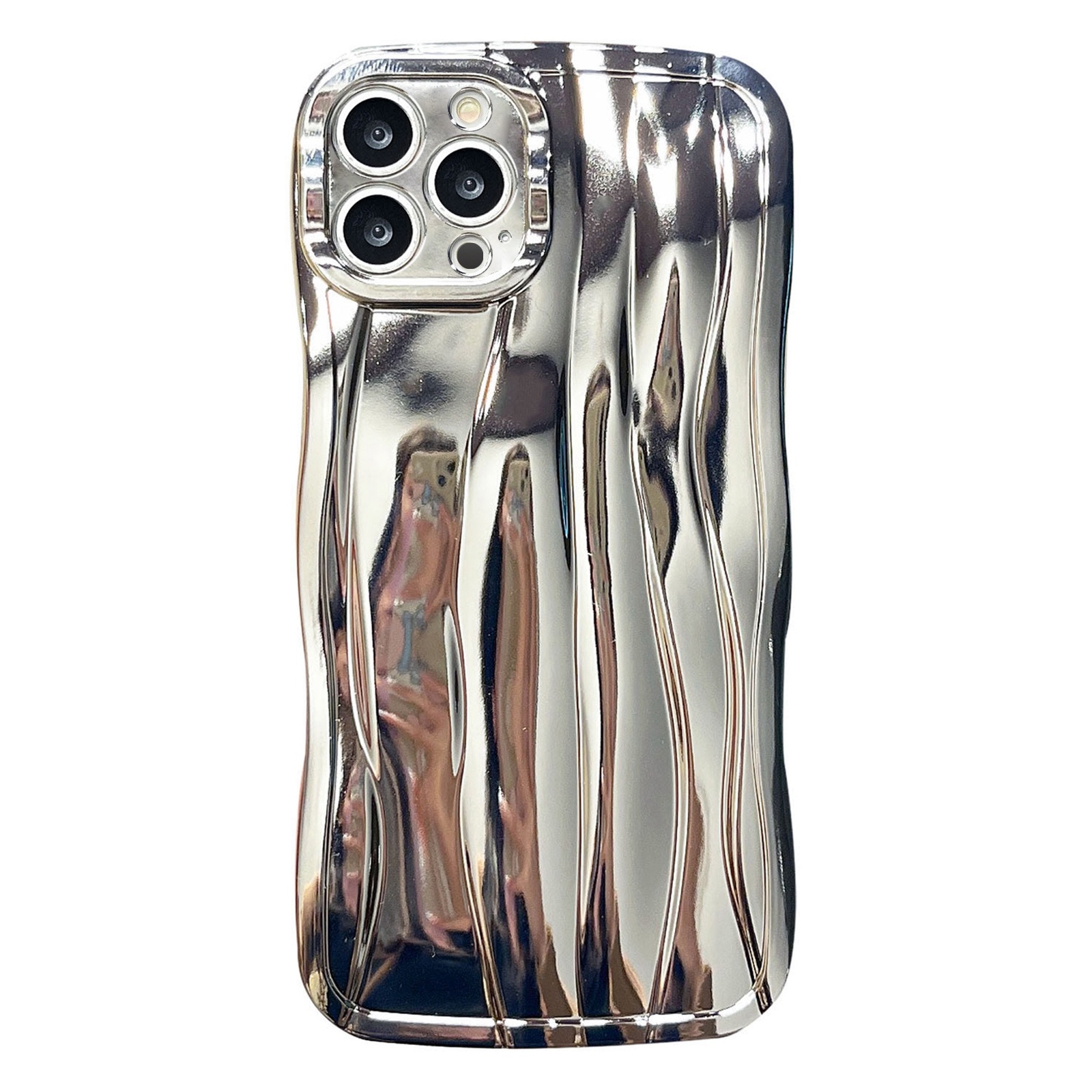 For iPhone 13 Pro Electroplating Water Ripple TPU Phone Case(Silver) - Shopkiz.com