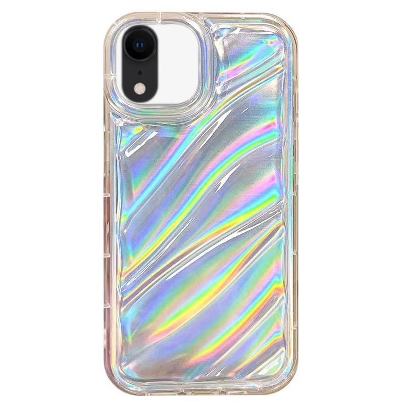 For iPhone XR Laser Sequin Waves TPU Phone Case(Transparent) - Shopkiz.com