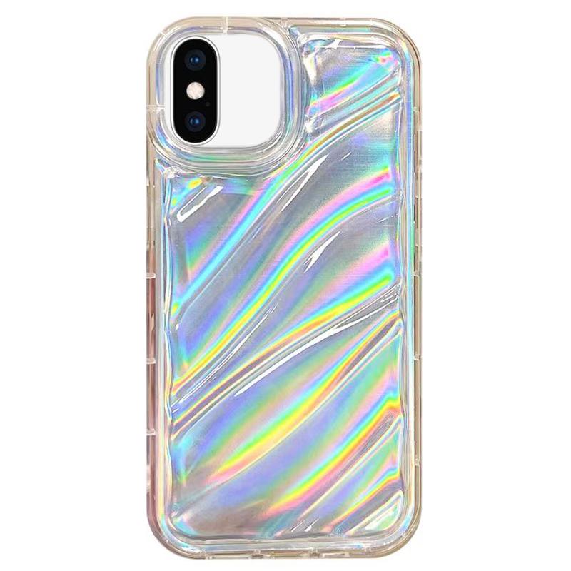 For iPhone XS Max Laser Sequin Waves TPU Phone Case(Transparent) - Shopkiz.com