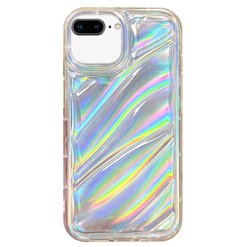 For iPhone 8 Plus / 7 Plus Laser Sequin Waves TPU Phone Case(Transparent) - Shopkiz.com
