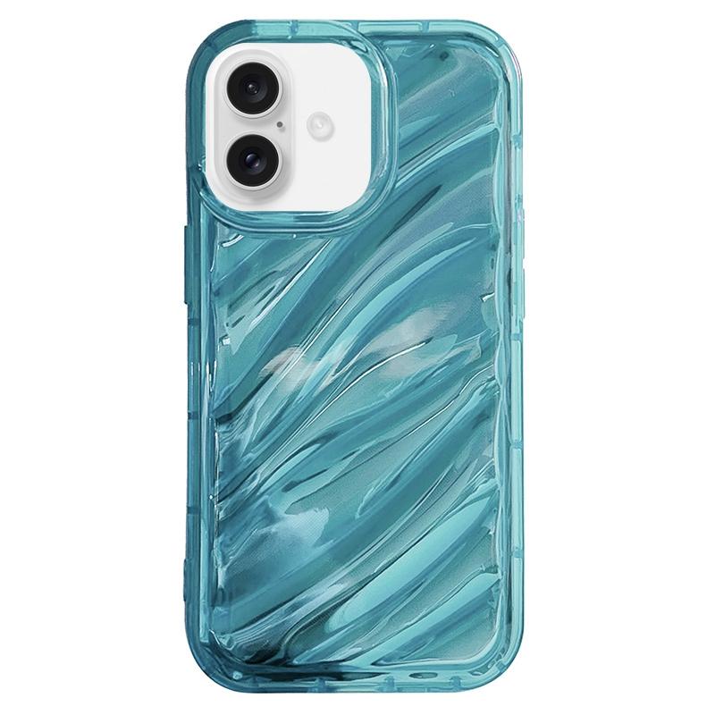 For iPhone 18 Laser Sequin Waves TPU Phone Case(Blue) - Shopkiz.com