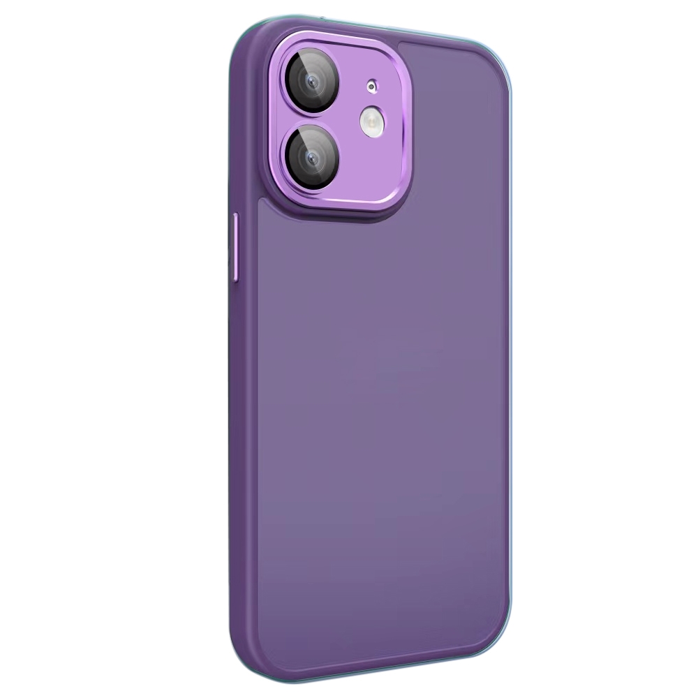 For iPhone 11 All-inclusive TPU Edge Acrylic Back Phone Case with Lens Film(Deep Purple) - Shopkiz.com
