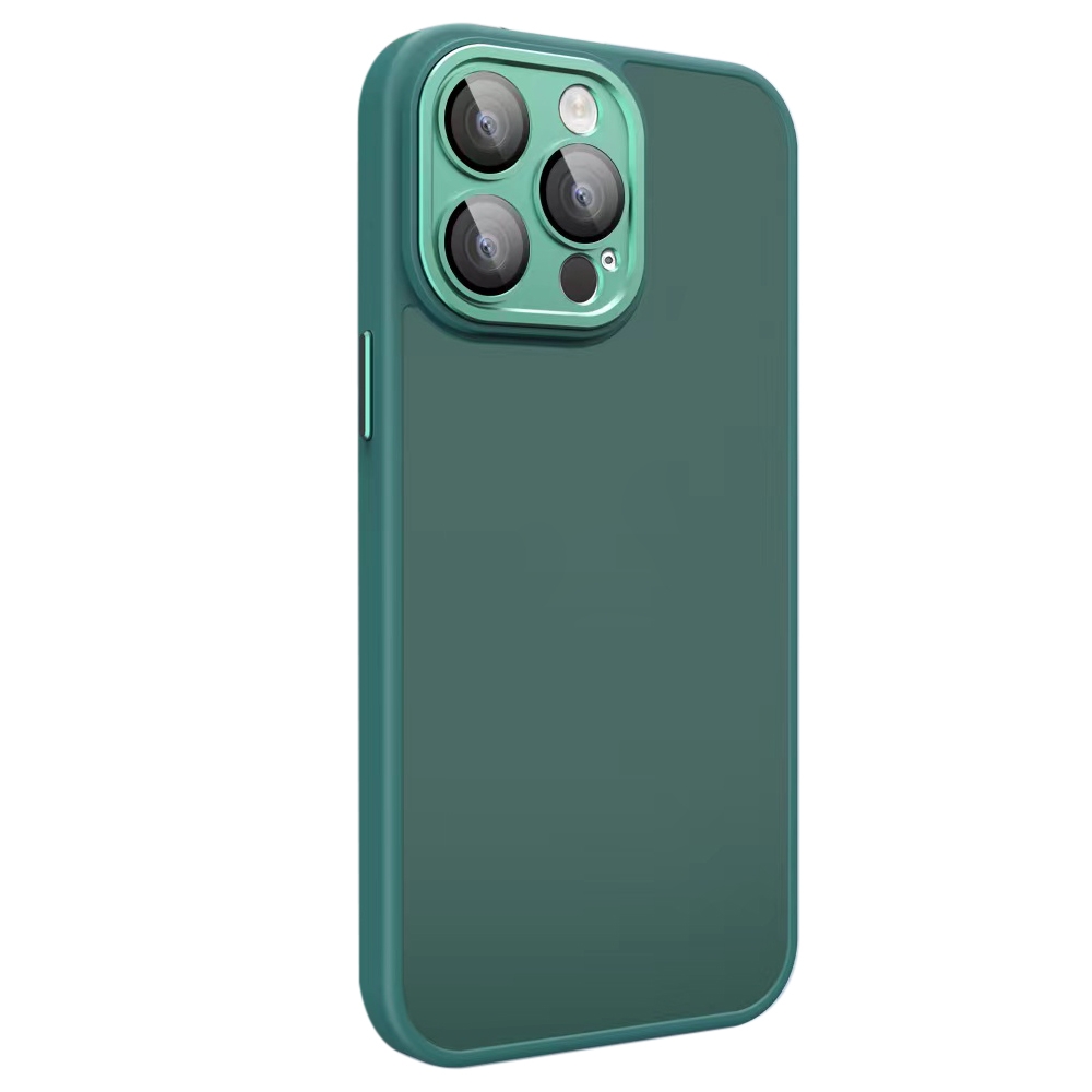 For iPhone 15 Pro Max All-inclusive TPU Edge Acrylic Back Phone Case with Lens Film(Green) - Shopkiz.com