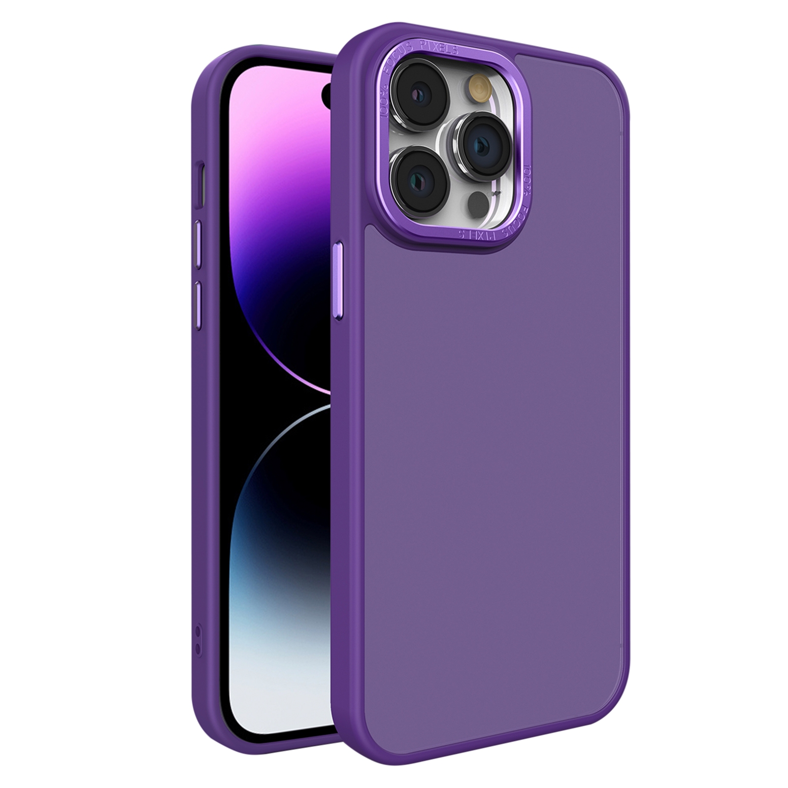 For iPhone 14 Pro Max All-inclusive TPU Edge Acrylic Back Phone Case(Deep Purple) - Shopkiz.com