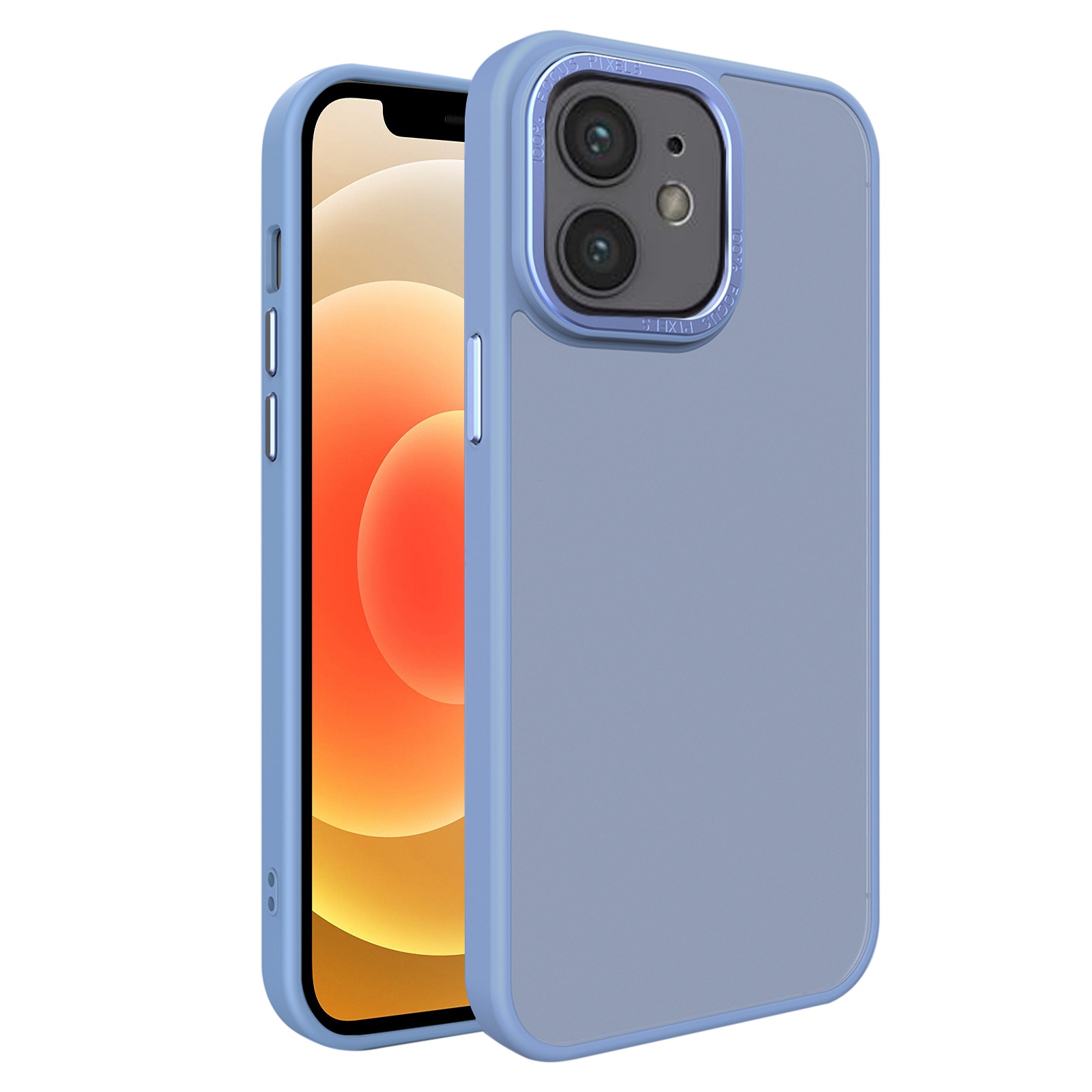 For iPhone 12 All-inclusive TPU Edge Acrylic Back Phone Case(Sierra Blue) - Shopkiz.com