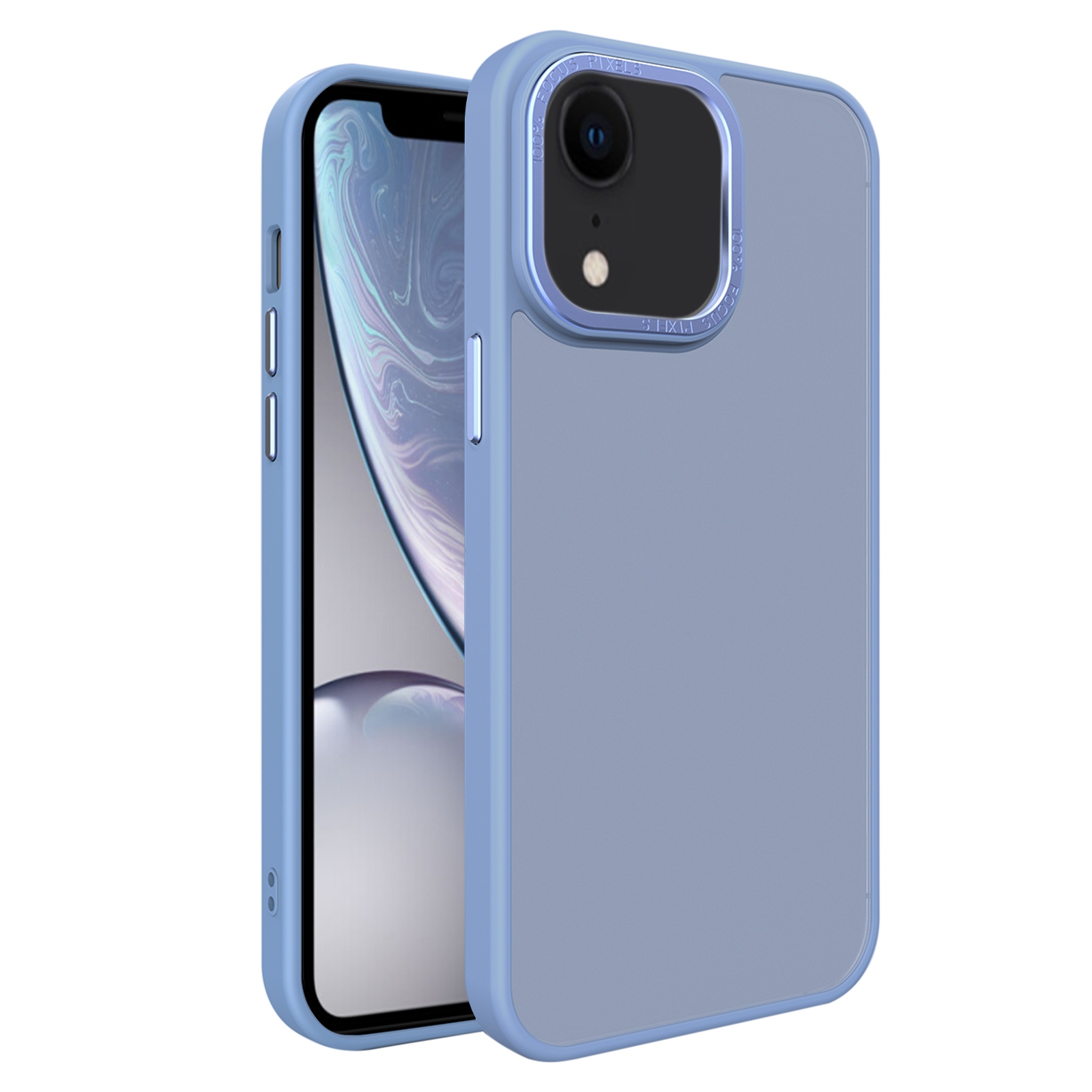 For iPhone XR All-inclusive TPU Edge Acrylic Back Phone Case(Sierra Blue) - Shopkiz.com