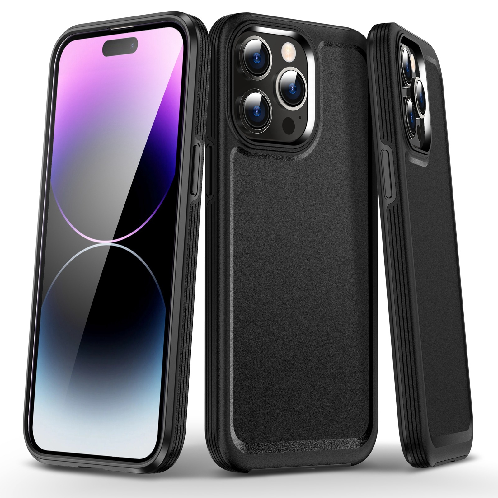 For iPhone 15 Pro Kirin Shield Hybrid PC Soft TPU Phone Case(Black) - Shopkiz.com