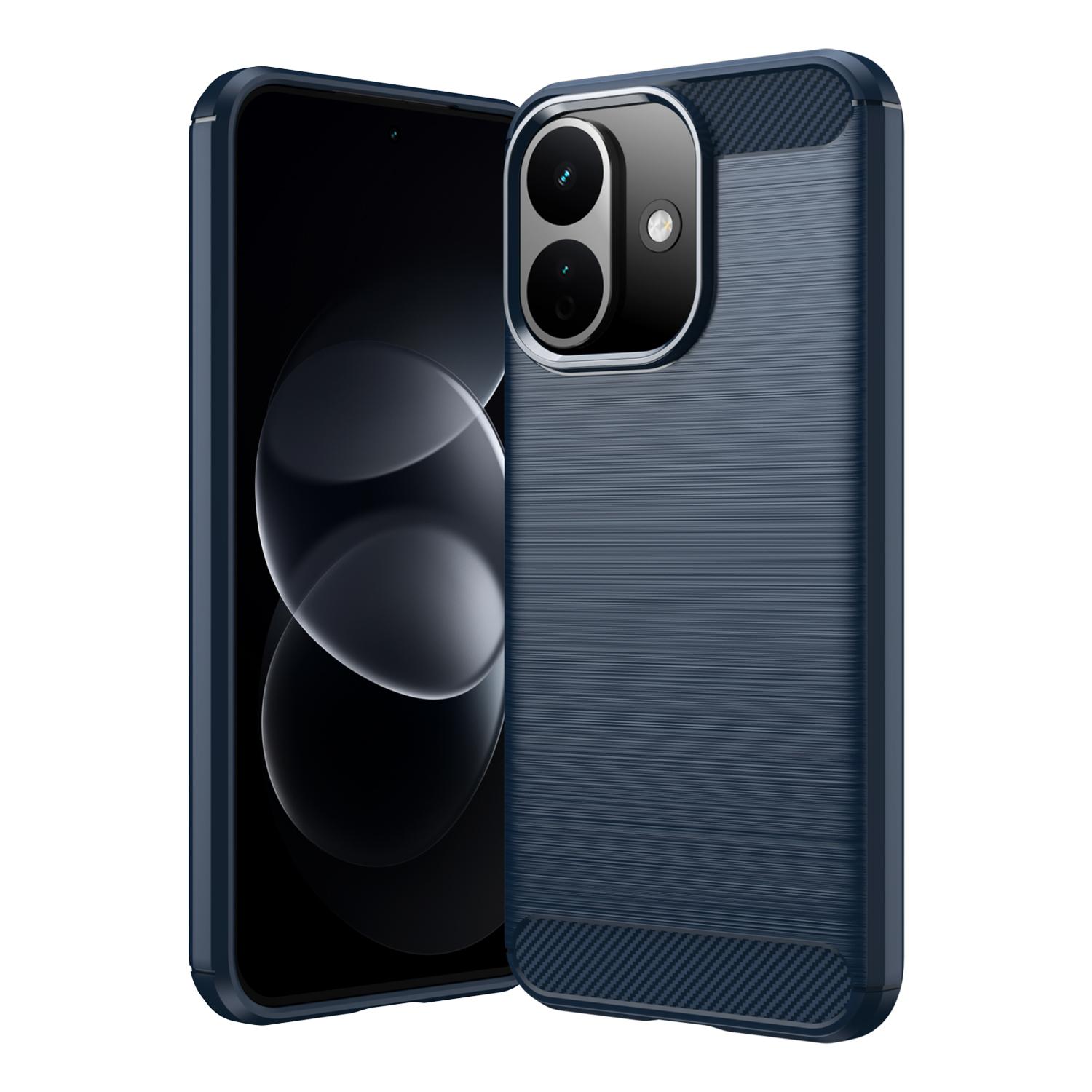 For Redmi Note 17 Pro 5G Global 163mm Carbon Fiber Brushed Texture TPU Phone Case(Blue) - Shopkiz.com