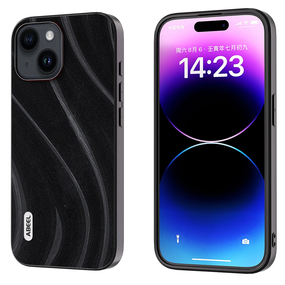 For iPhone 15 Plus ABEEL Galactic Pattern Protective Phone Case(Black) - Shopkiz.com