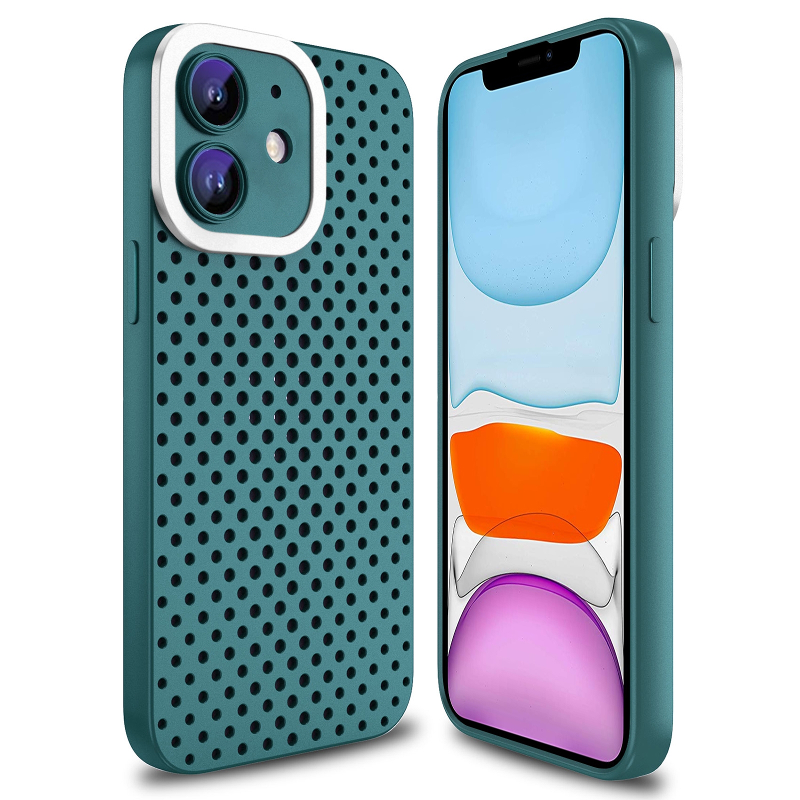 For iPhone 11 Hollow Heat Dissipation TPU Phone Case(Green) - Shopkiz.com