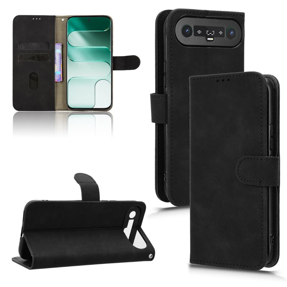 For Tecno Camon Slim 4G Skin Feel Magnetic Flip Leather Phone Case(Black) - Shopkiz.com