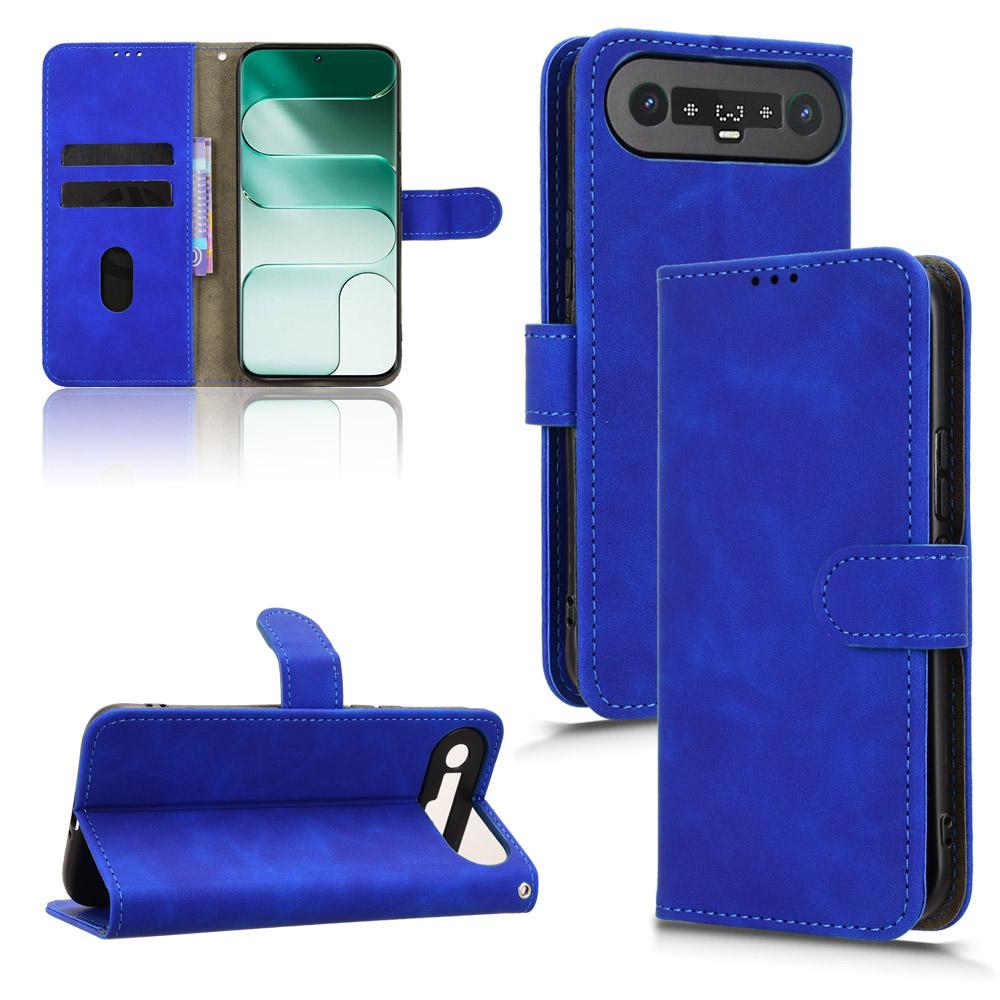 For Tecno Camon Slim 4G Skin Feel Magnetic Flip Leather Phone Case(Blue) - Shopkiz.com