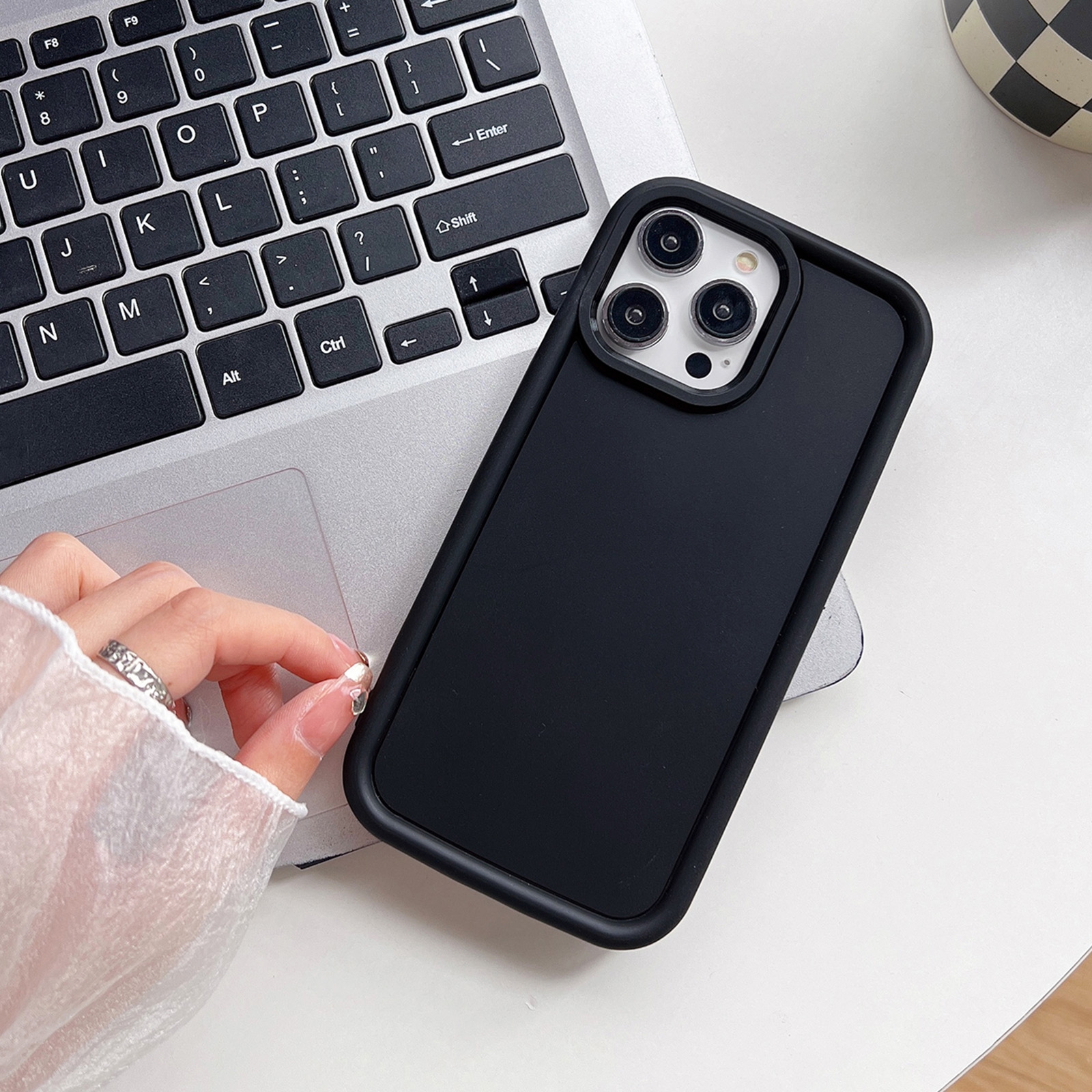 For iPhone 13 Pro Max Shockproof Frame Frosted TPU Phone Case(Black) - Shopkiz.com
